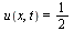 u(x, t) = `/`(1, 2)